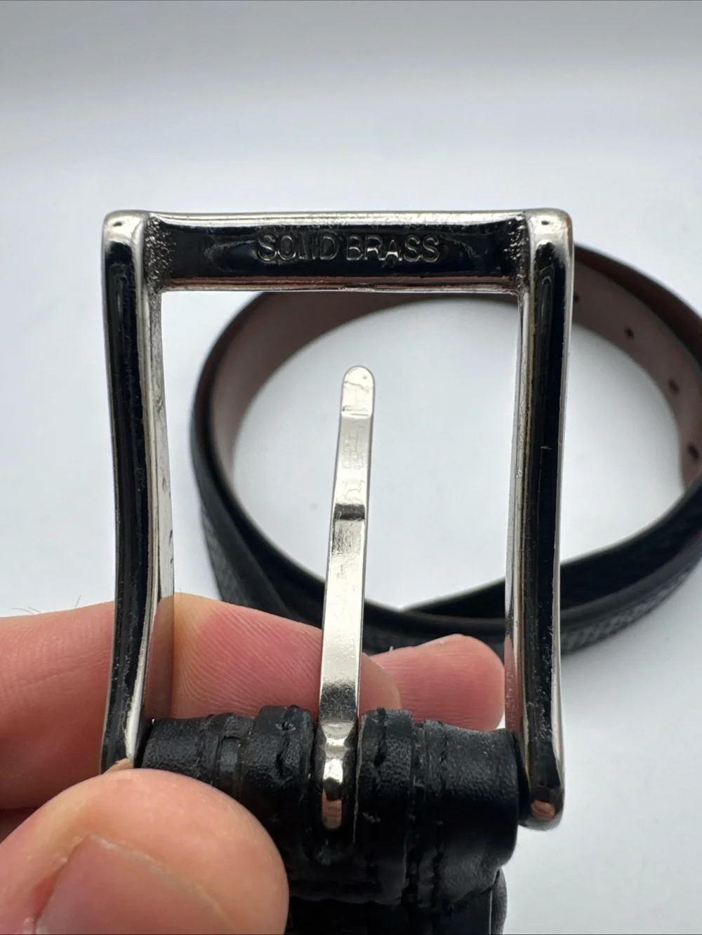 Allen Edmonds Black Imported Calfskin Leather Belt Size 38 Made in USA # 28001